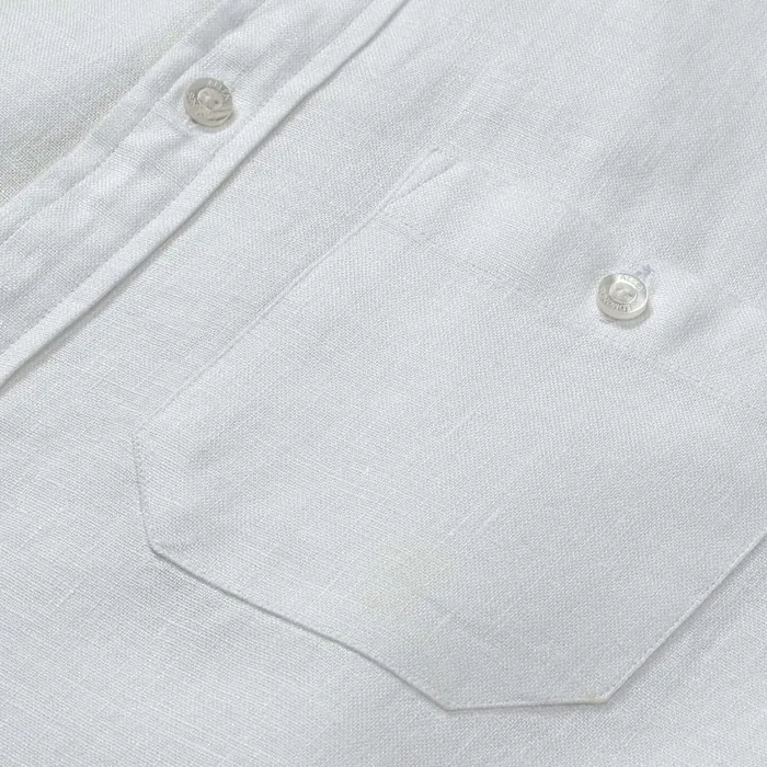 Allen Edmonds Linen Long Sleeve Shirt White Men Shirts and Sweaters
