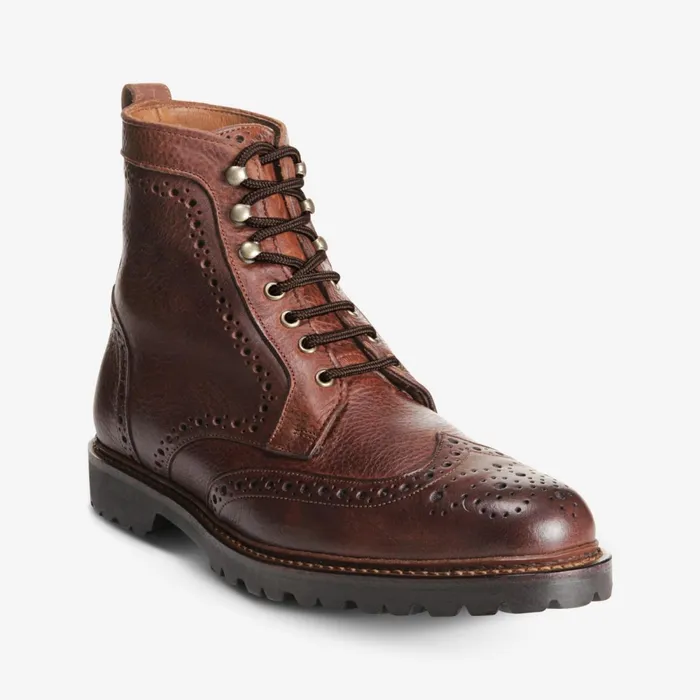 Allen Edmonds Long Branch Wingtip Boots Brown Men LaceUp Boots