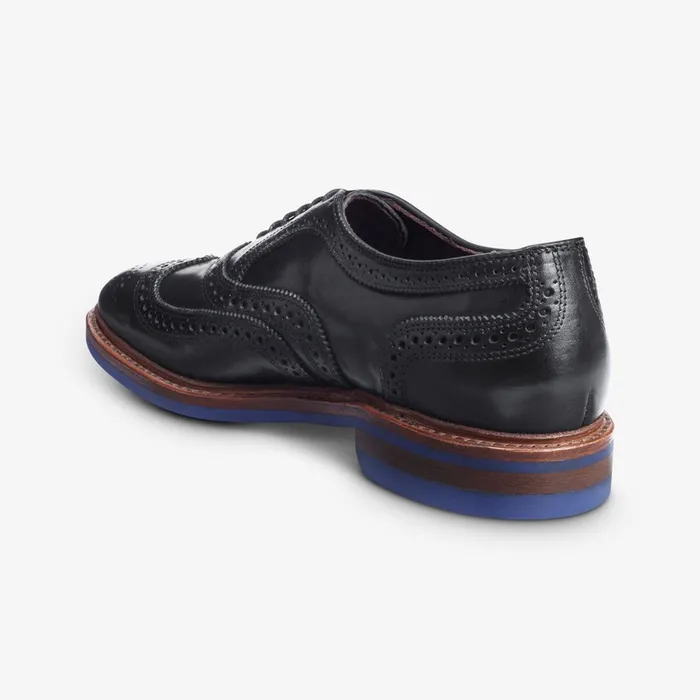 Allen Edmonds McTavish Oxford Wingtip Dress Shoe Black With Blue Sole Men Business Casual