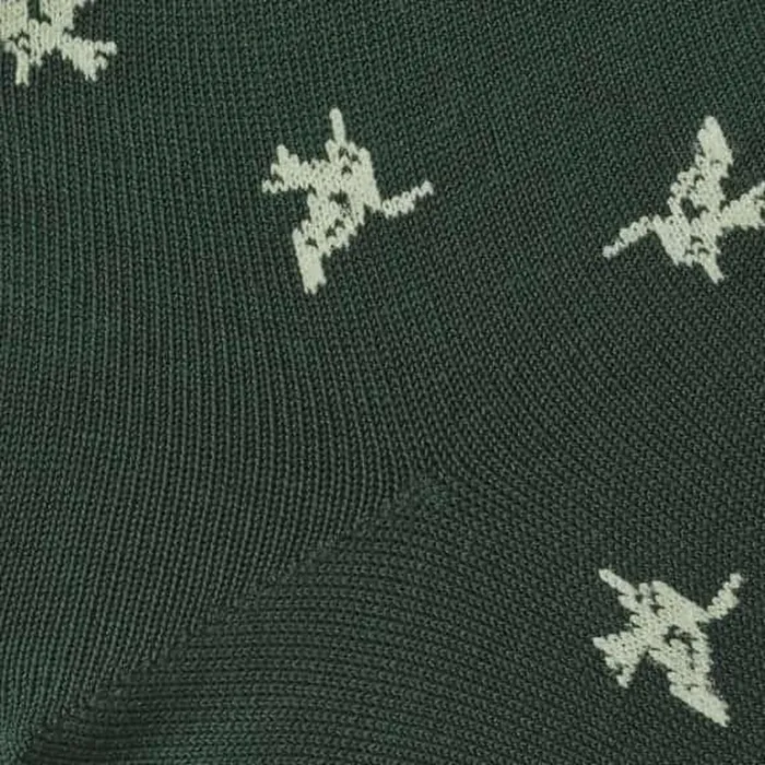 Allen Edmonds MidCalf Pattern Dress Sock Green Birds Men Socks