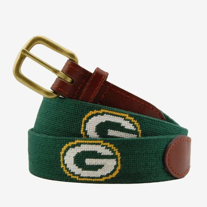 Allen Edmonds NFL Needlepoint Belt By Smathers and Branson Green Bay Packers Men Casual Belts