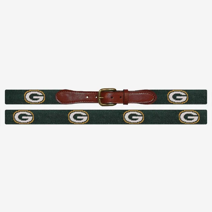 Allen Edmonds NFL Needlepoint Belt By Smathers and Branson Green Bay Packers Men Casual Belts
