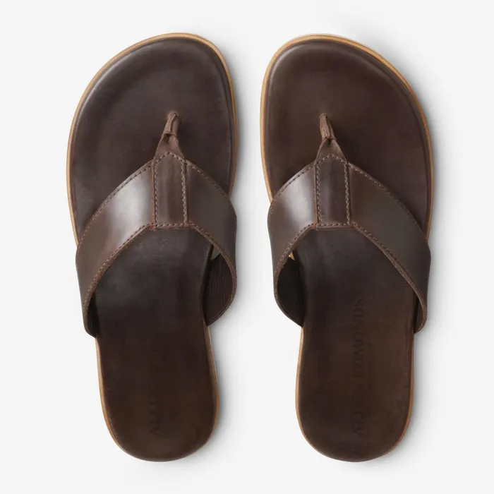 Allen Edmonds Oscar Thong Sandals Dark Brown Men Sandals