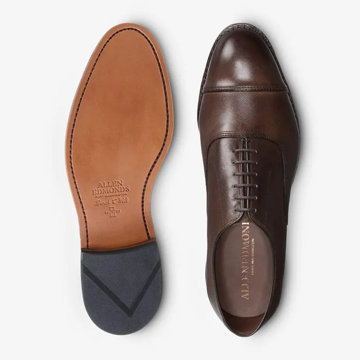 Allen Edmonds Park Avenue CapToe Oxford Brown Texture Men Wide Width Shoes