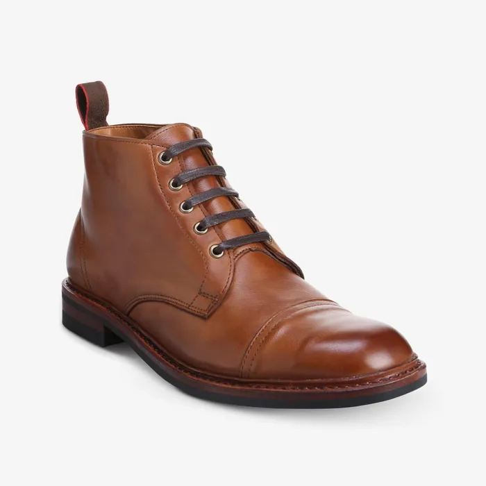 Allen Edmonds Patton CapToe Boot With Dainite Rubber Sole Tan Men Made In The Usa