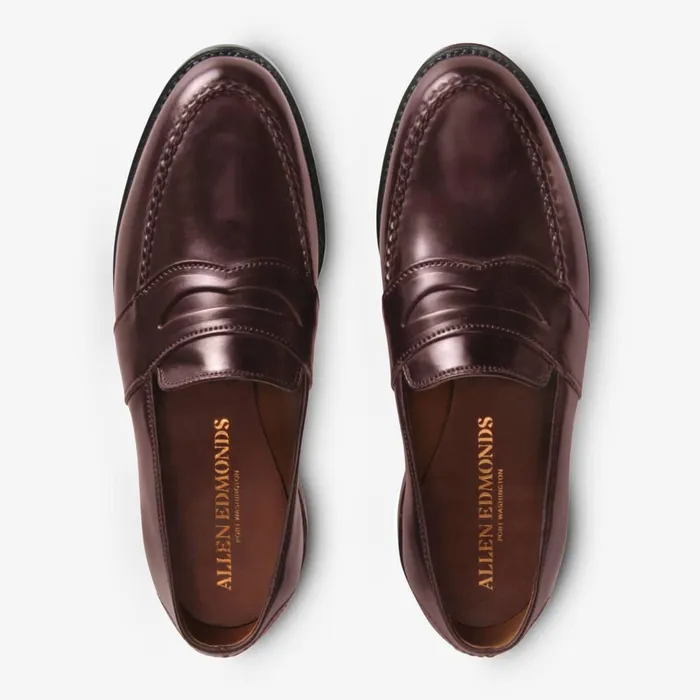 Allen Edmonds Randolph Shell Cordovan Penny Loafer Burgundy Men Wide Width Shoes