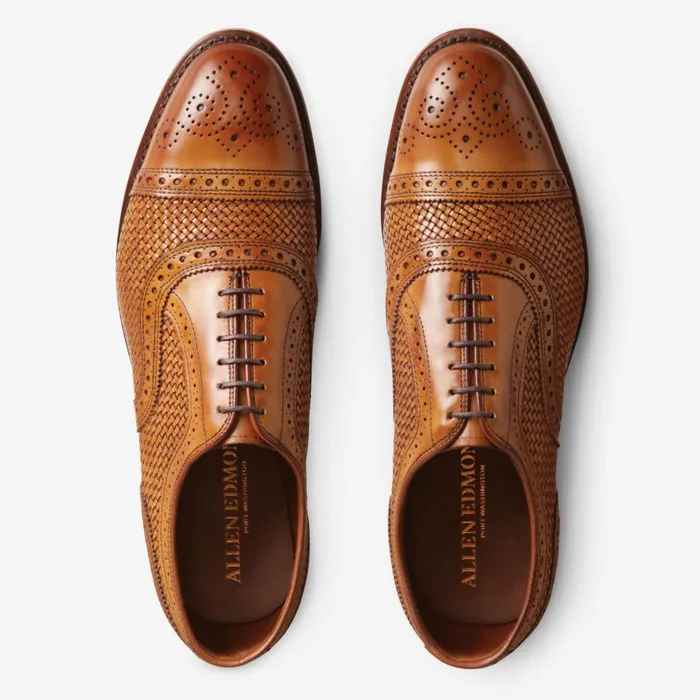 Allen Edmonds Strand Weave CapToe Oxford Walnut Men Wide Width Shoes