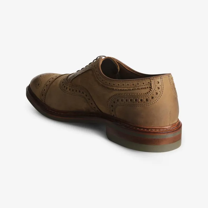 Allen Edmonds Strandmok CapToe Oxford With Dainite Rubber Sole Tan Nubuck Men Wide Width Shoes