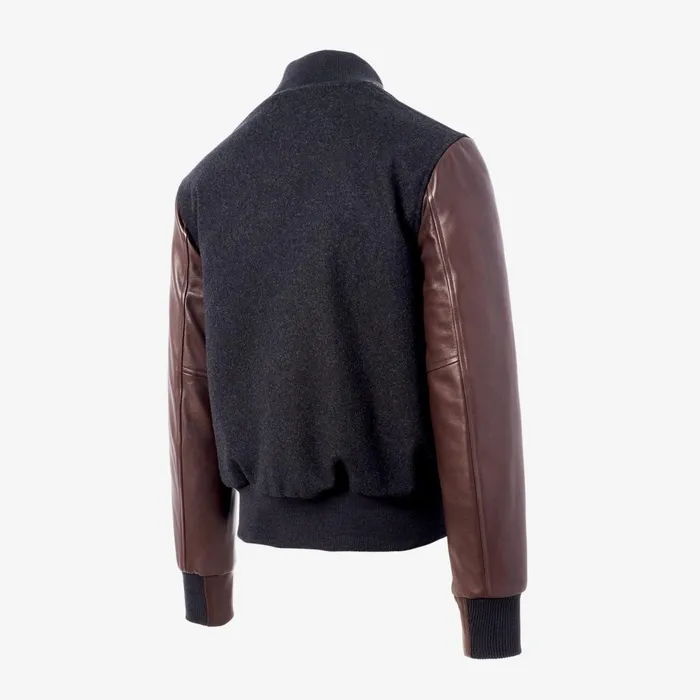 Allen Edmonds Zip Up Varsity Jacket By Golden Bear Charcoal Men Outerwear