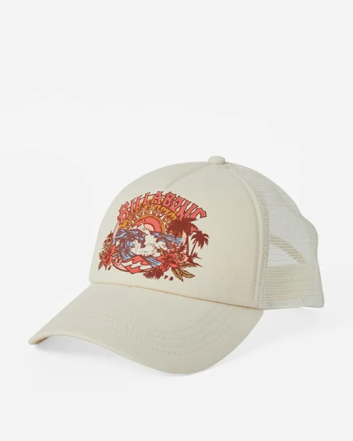 Aloha Forever Trucker Hat White Cap Women Billabong Hats and Beanies