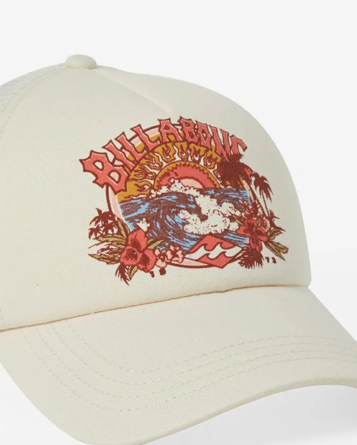 Aloha Forever Trucker Hat White Cap Women Billabong Hats and Beanies
