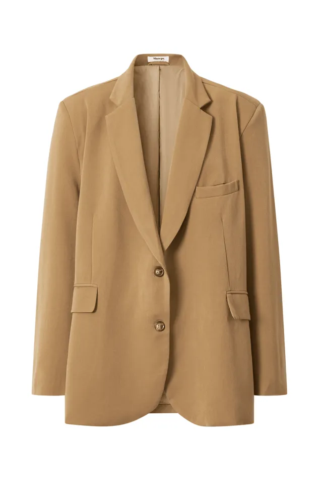Amalea Blazer 8211 Oversized Boyfriend Blazer In Mocha Women Showpo Blazers