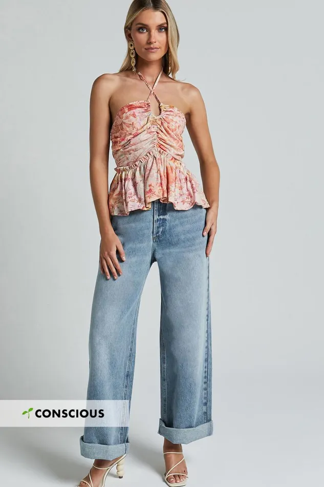 Amalie The Label 8211 Herrera Mid Rise Wide Leg Denim Jeans In Mid Blue Wash Women Showpo Jeans Amalie The Label 8211 Herrera Mid Rise Wide Leg Denim Jeans In Mid Blue Wash Women Showpo Jeans