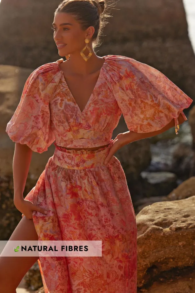 Amalie The Label 8211 Nazila Linen Blend Balloon Sleeve Crop Top In Morocco Print Women Showpo Conscious Amalie The Label 8211 Nazila Linen Blend Balloon Sleeve Crop Top In Morocco Print Women Showpo Conscious