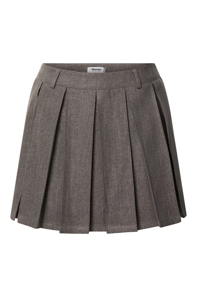 Andie Mini Skirt 8211 Tailored Pleated Mini Skirt In Grey Women Showpo Skirts