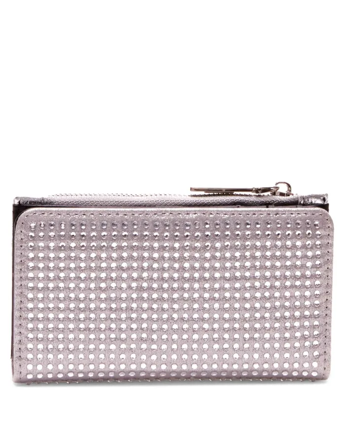Anne Klein 2 Piece Gift Set With Rhinestone Zip Clutch And Card Case Clear Women Handbags