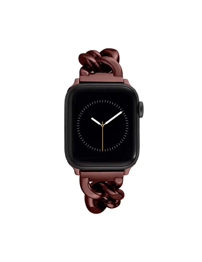Anne Klein Chain Link Bracelet Band For Apple Watch Brown Women Watches 038 Jewelry