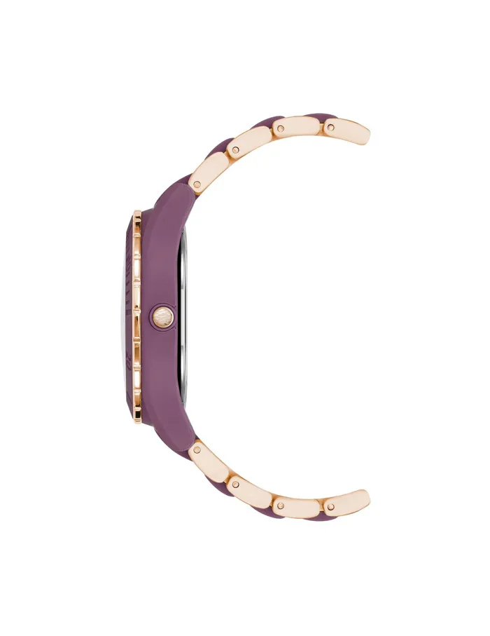 Anne Klein Consider It Solar Recycled Ocean Plastic Bracelet Watch Rose Goldtone Women Watches 038 Jewelry