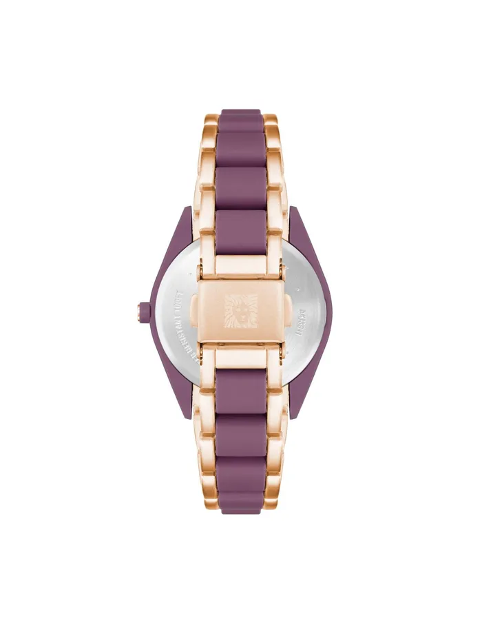 Anne Klein Consider It Solar Recycled Ocean Plastic Bracelet Watch Rose Goldtone Women Watches 038 Jewelry