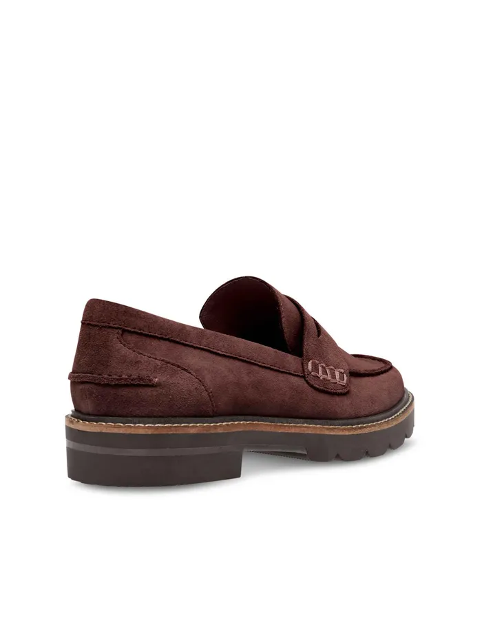 Anne Klein Emmylou Suede Loafer Dark Brown Women Shoes