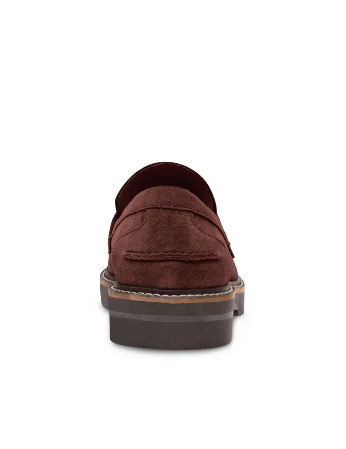 Anne Klein Emmylou Suede Loafer Dark Brown Women Shoes