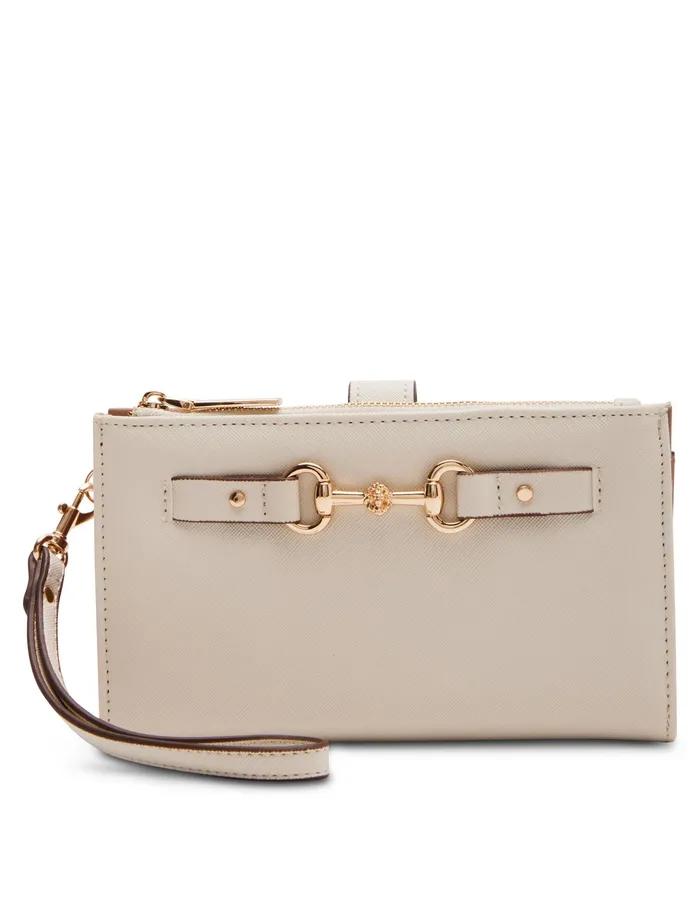 Anne Klein Horsebit Wristlet Chalk Women Handbags