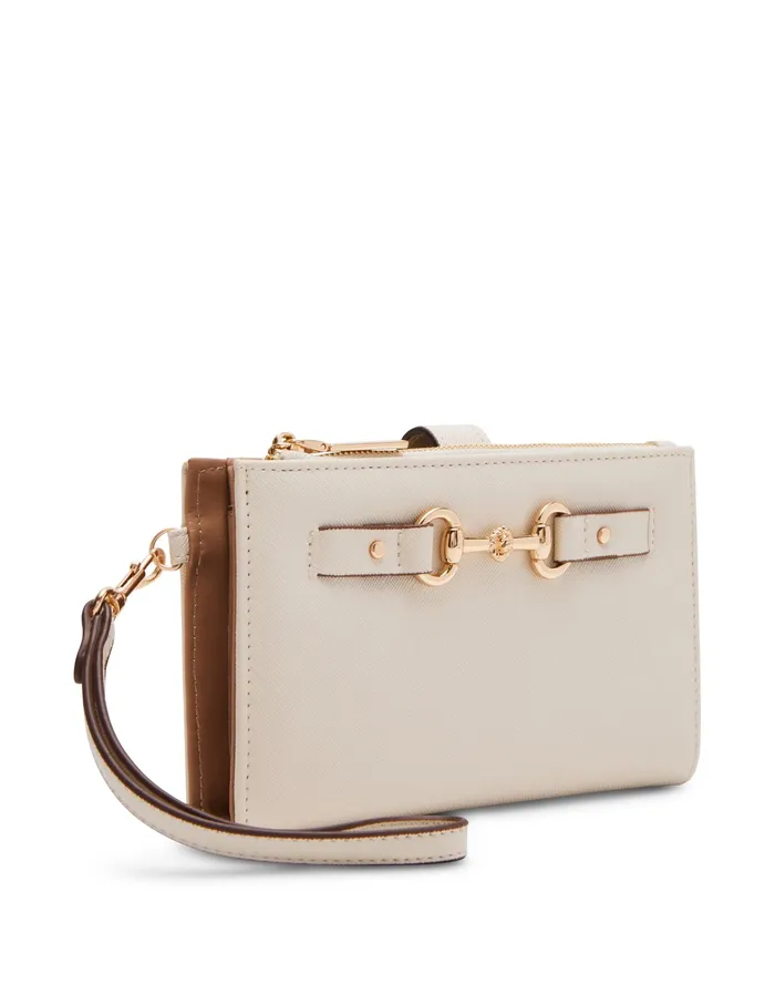 Anne Klein Horsebit Wristlet Chalk Women Handbags