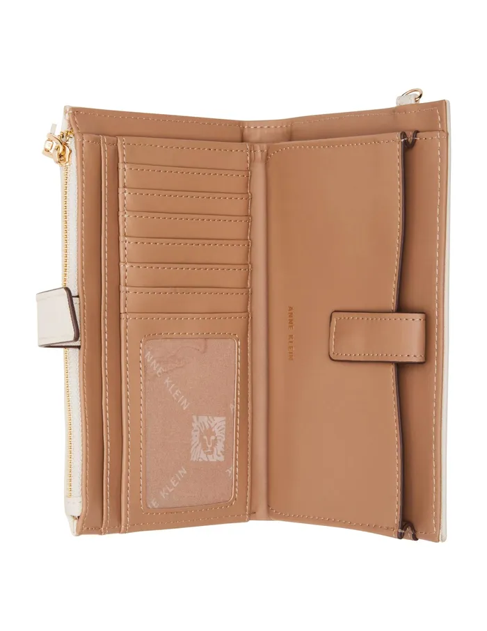 Anne Klein Horsebit Wristlet Chalk Women Handbags