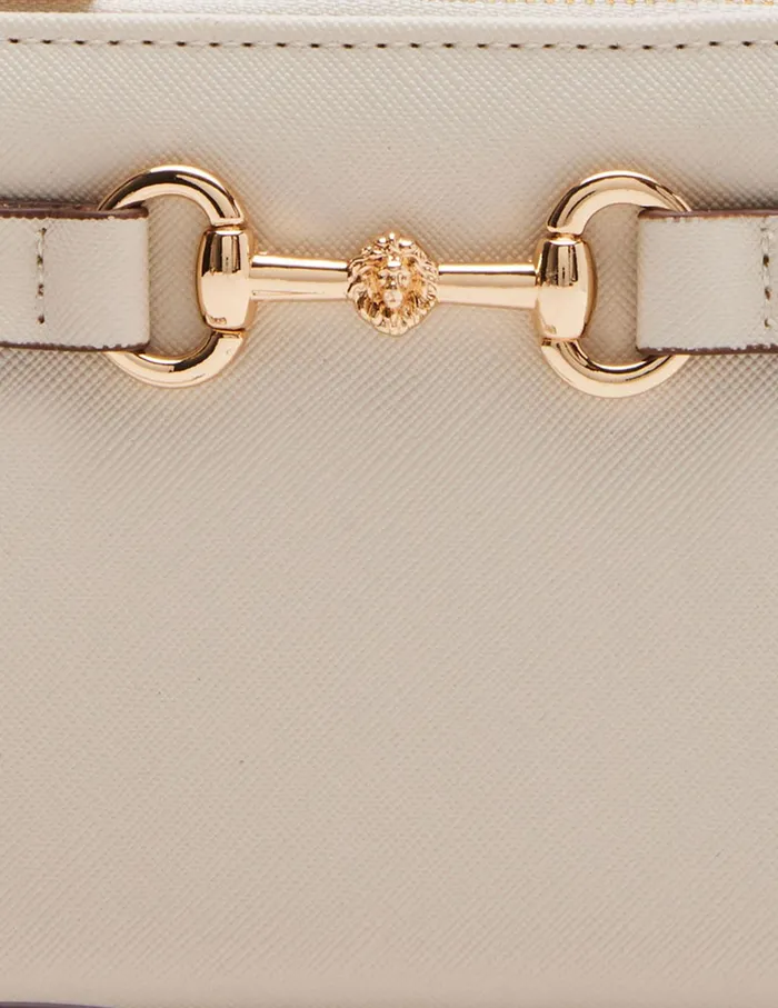 Anne Klein Horsebit Wristlet Chalk Women Handbags