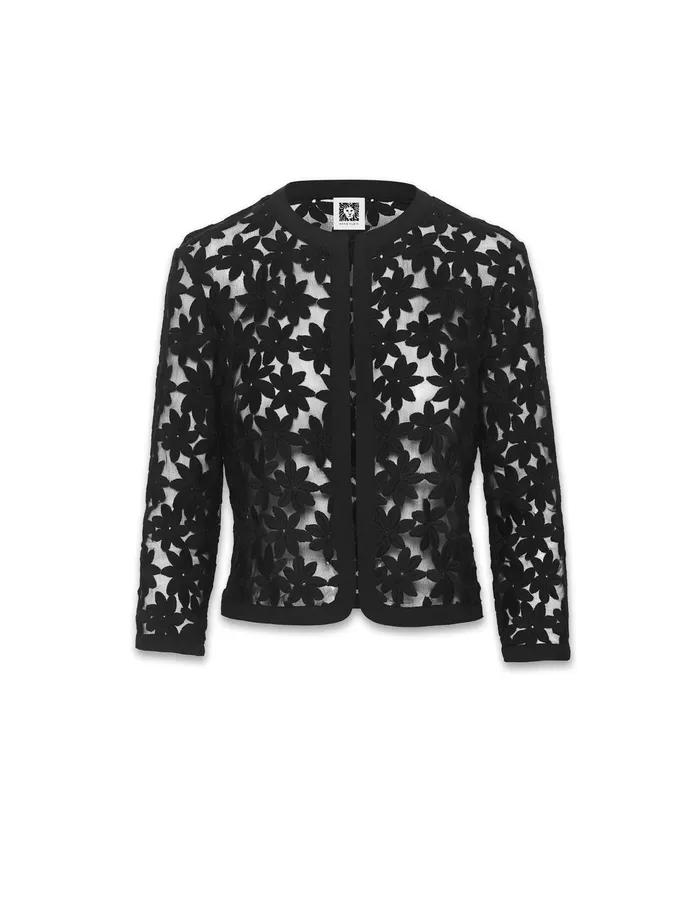 Anne Klein Lace Cardigan Jacket Anne Black Women Clothing