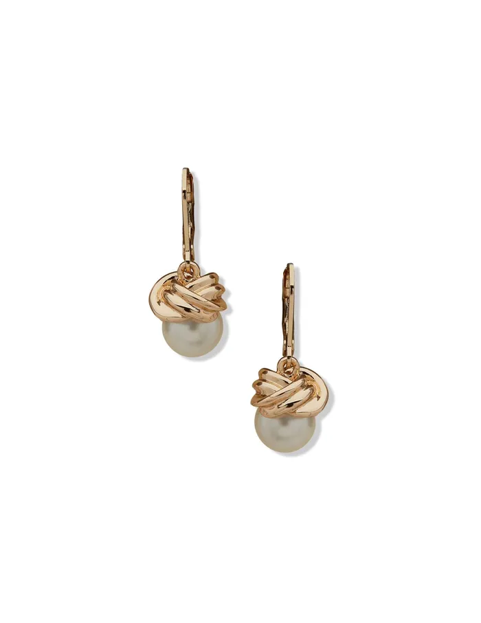 Anne Klein Levback Pearl Drop Earrings Gold Tone Women Watches 038 Jewelry