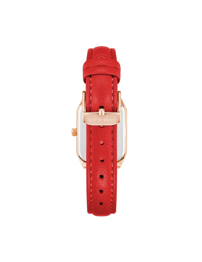 Anne Klein Octagonal Shaped Leather Strap Watch Rose Goldtone Women Watches 038 Jewelry