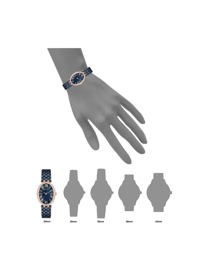 Anne Klein Oval Crystal Accented Ceramic Bracelet Watch Navy Women Watches 038 Jewelry