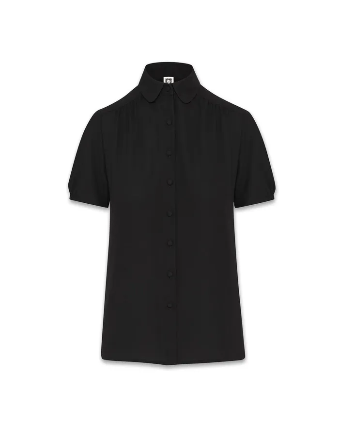 Anne Klein Peter Pan Collar Blouse Anne Black Women Clothing