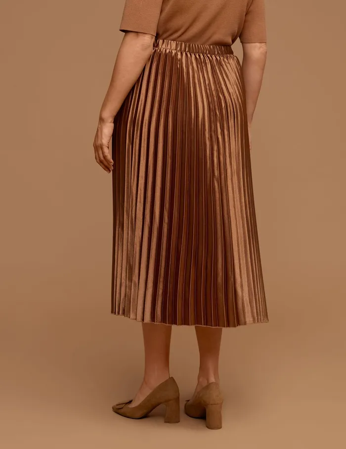 Anne Klein Plus Size Pull On Pleated Skirt Vicuna Women Clothing