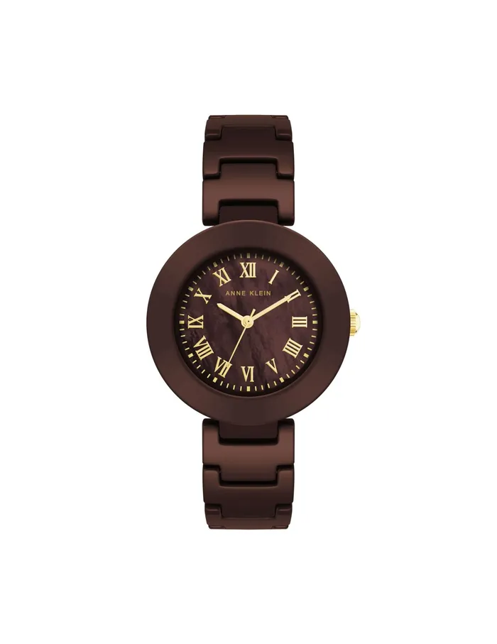 Anne Klein Round Mother Of Pearl Dial Ceramic Bracelet Watch Brown Women Watches 038 Jewelry Anne Klein Round Mother Of Pearl Dial Ceramic Bracelet Watch Brown Women Watches 038 Jewelry