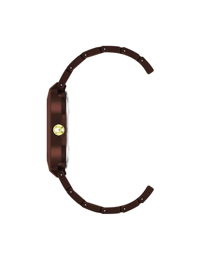 Anne Klein Round Mother Of Pearl Dial Ceramic Bracelet Watch Brown Women Watches 038 Jewelry