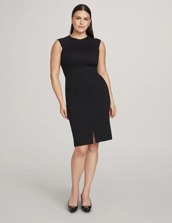 Anne Klein Sheath Dress With Front Slit Anne Black Women Clothing