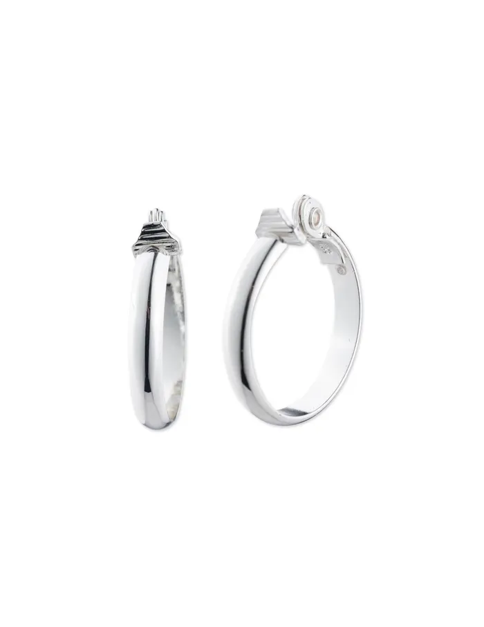 Anne Klein SilverTone Hoop Clip Earrings Silvertone Women Watches 038 Jewelry