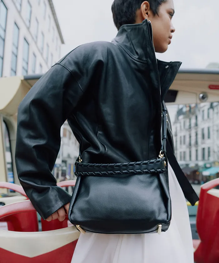 Aria Crossbody Black Leather Women Dolce Vita Handbags