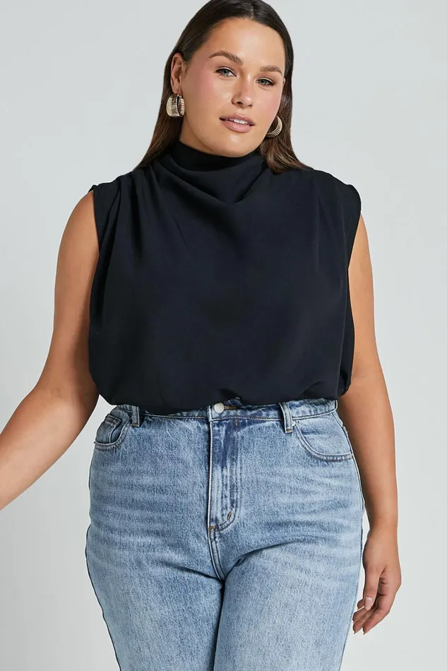 Arianae Top 8211 High Neck Top In Black Women Showpo Tops