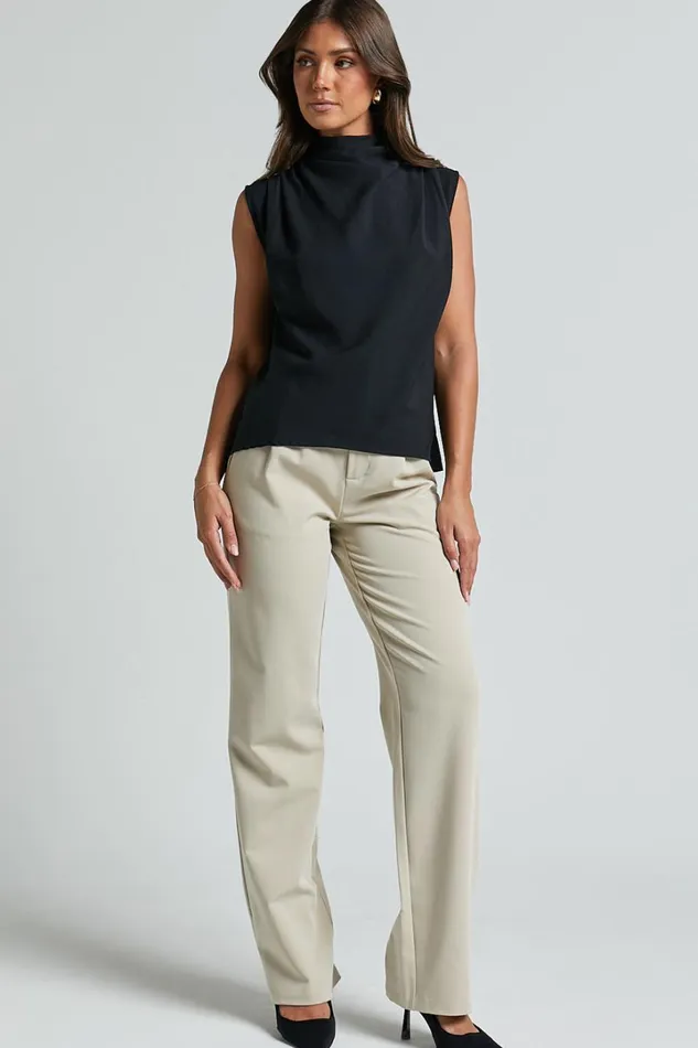Arianae Top 8211 High Neck Top In Black Women Showpo Tops