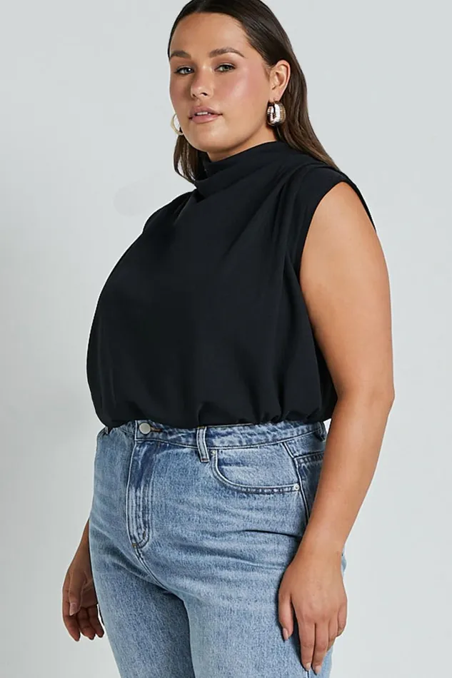 Arianae Top 8211 High Neck Top In Black Women Showpo Tops