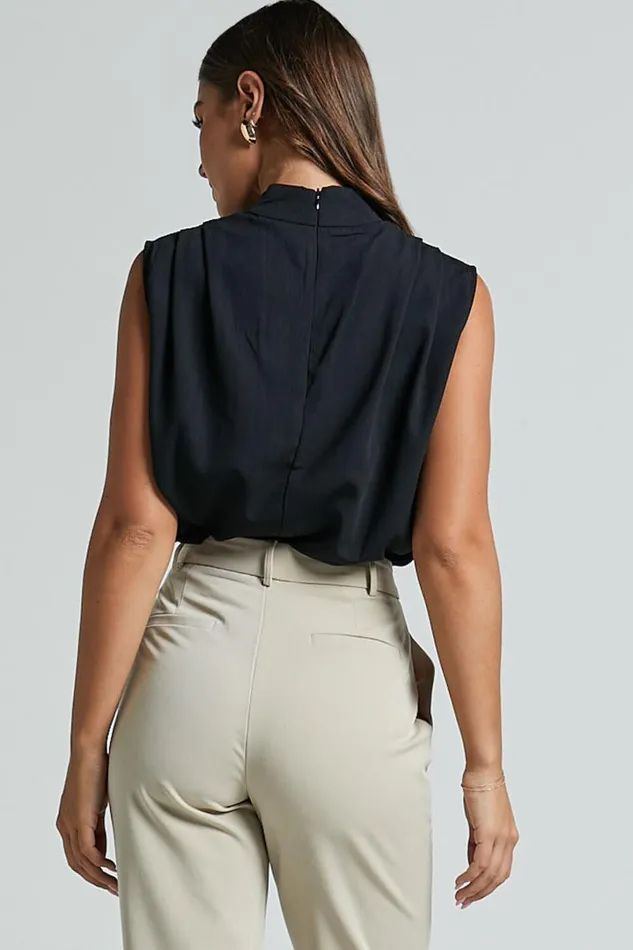 Arianae Top 8211 High Neck Top In Black Women Showpo Tops