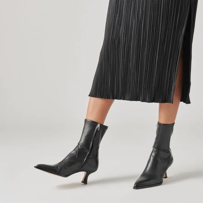 Arya Boots Black Leather Women Dolce Vita Boots and Booties