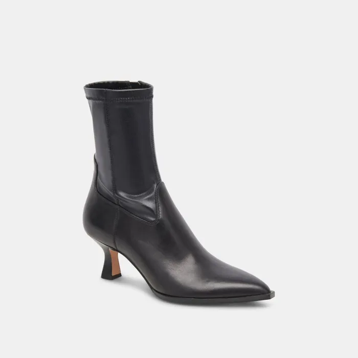 Arya Boots Black Leather Women Dolce Vita Boots and Booties