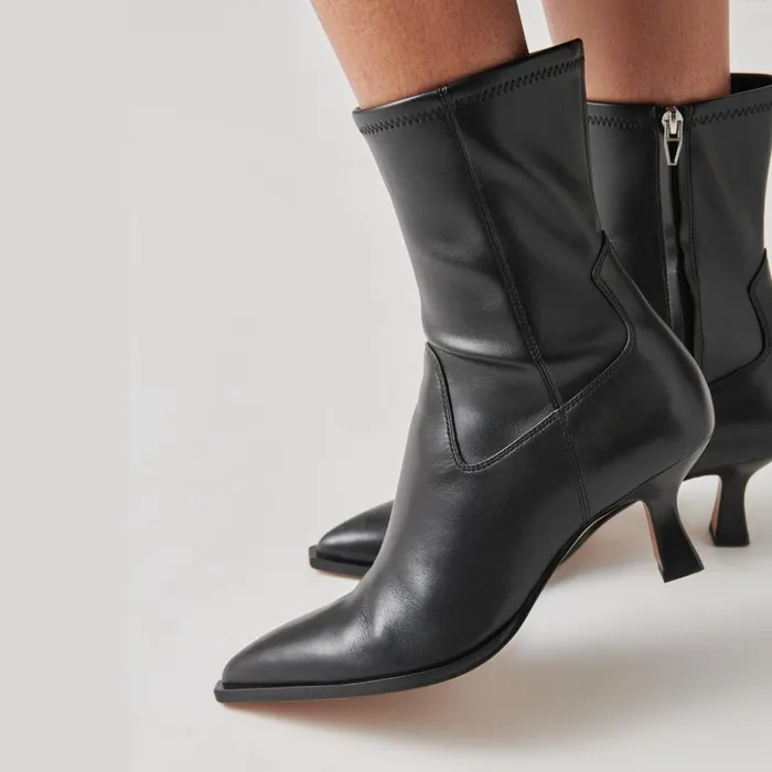 Arya Boots Black Leather Women Dolce Vita Boots and Booties