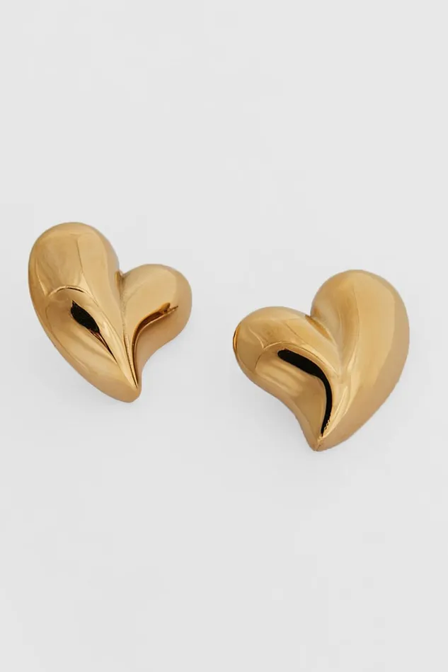 Athena Earrings 8211 Raised Heart Shape Earrings In Gold Women Showpo Earrings