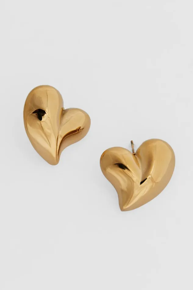 Athena Earrings 8211 Raised Heart Shape Earrings In Gold Women Showpo Earrings