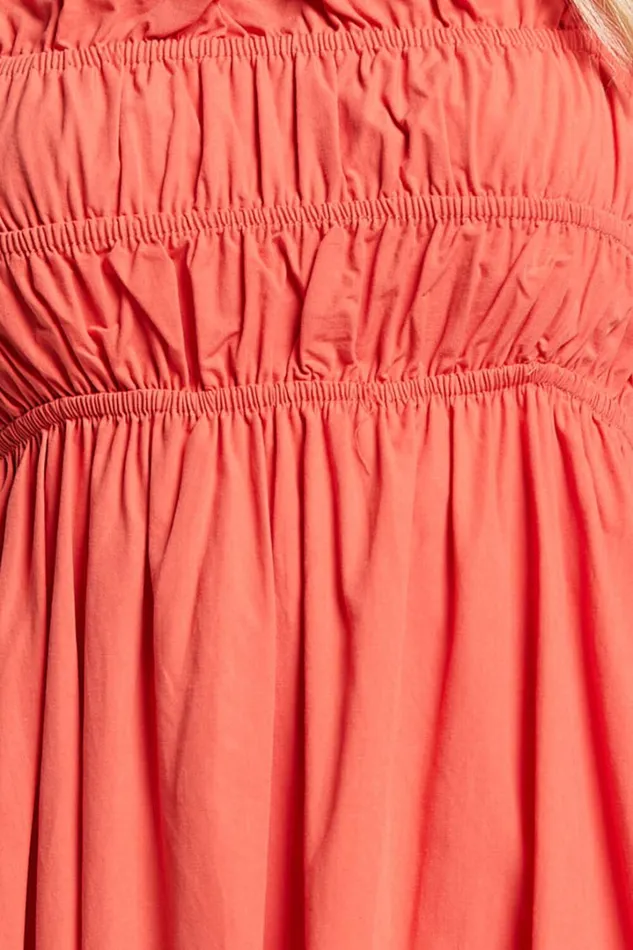 Aurora Midi Dress 8211 Straight Neckline Sleeveless Dress In Orange Red Women Showpo Maternity Clothes